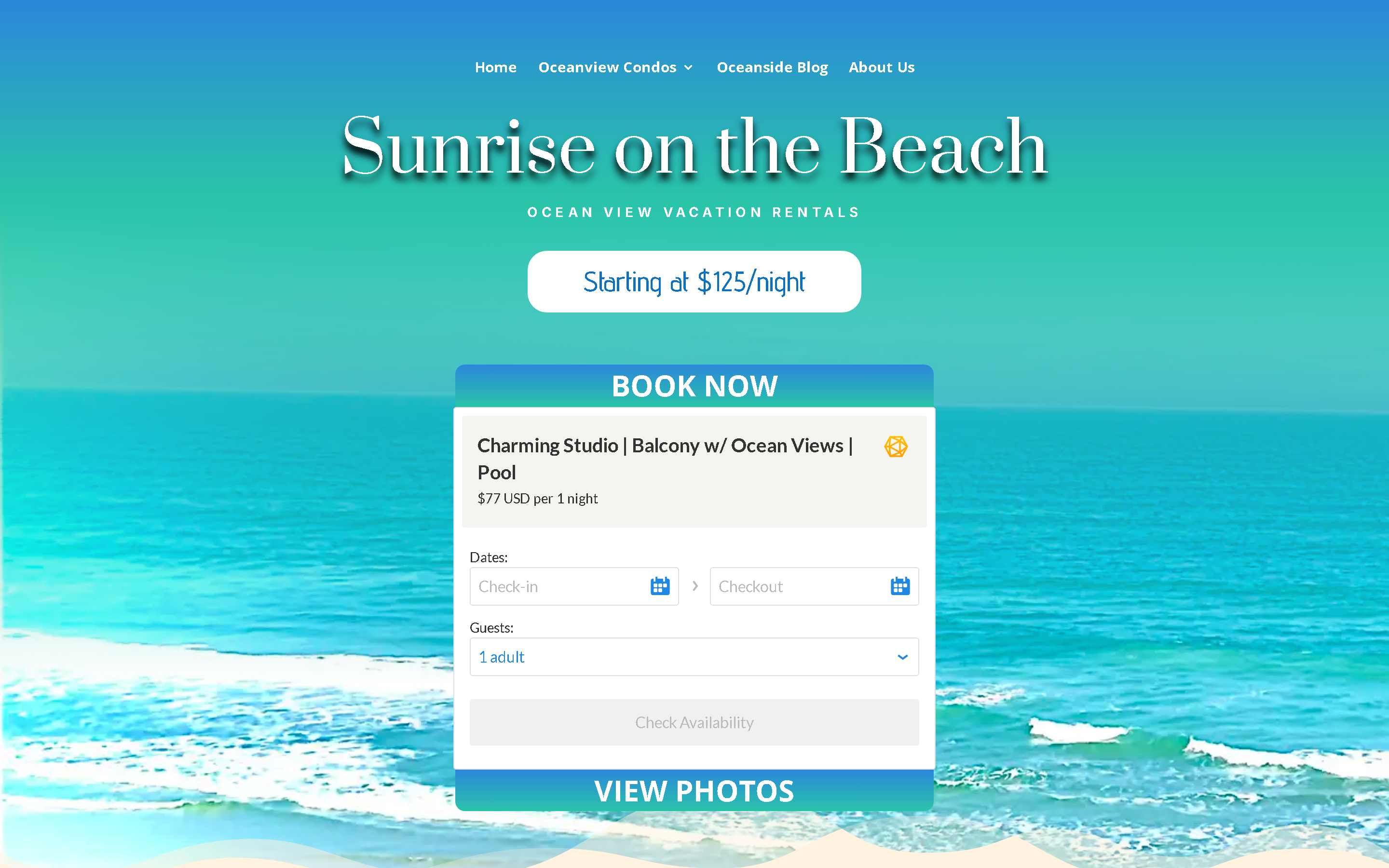 Sunrise on the Beach property page